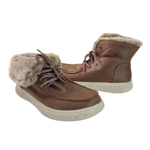 Bobs Skechers Skipper Hang Glider Boots Faux Fur Memory Foam Brown Womens Sz 7M